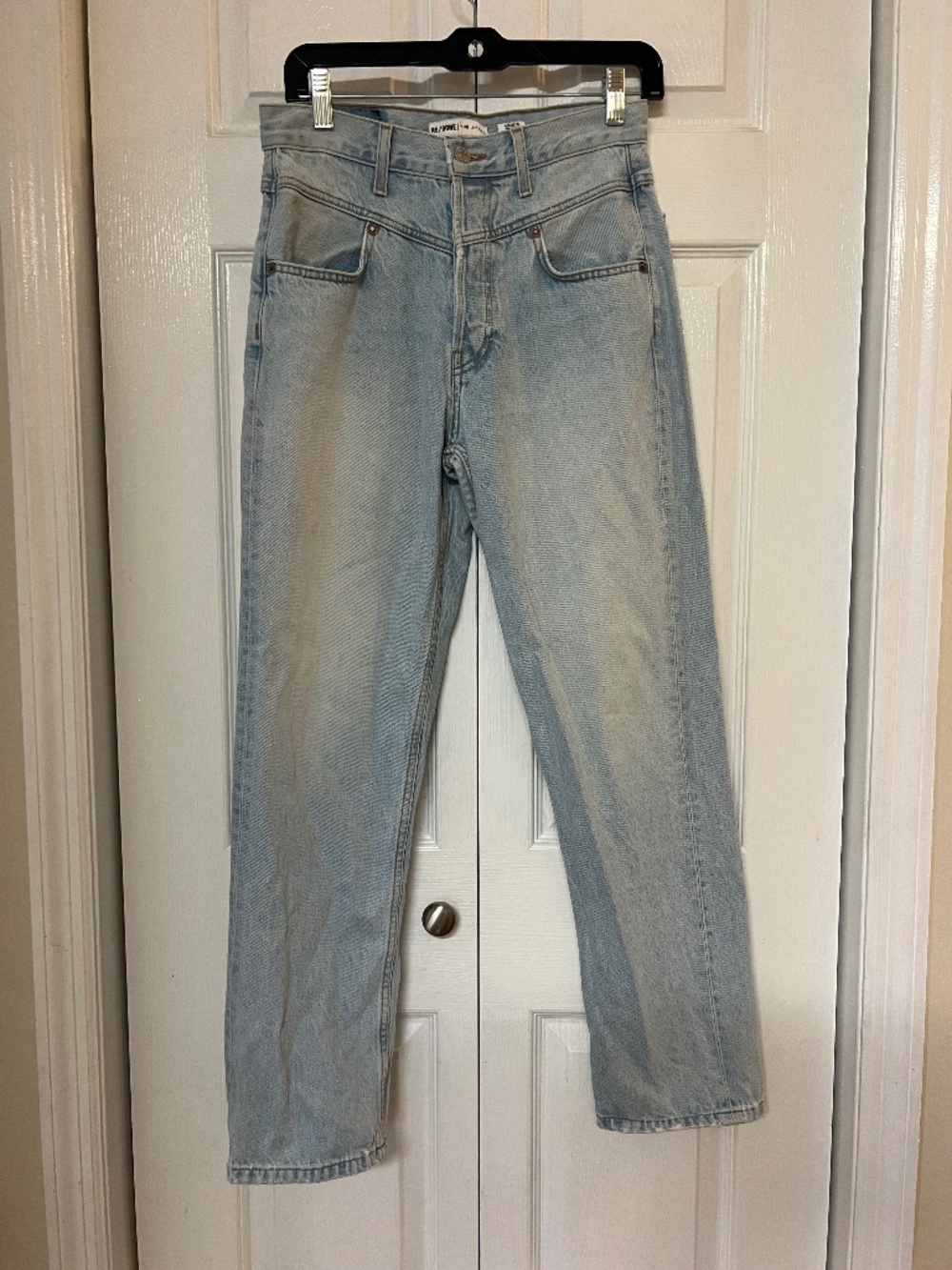 Re/Done The Attico Women’s Light Breakdown Crop Straight Leg Denim Jeans